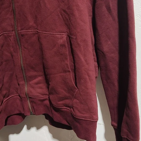 Men's Burgundy Zip-Up Hoodie,Size: XL, Nwt - Picture 4 of 8